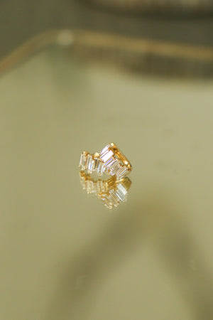 E167 - 14k YG Hoops w/16 Baguette Diamonds 1.11cts