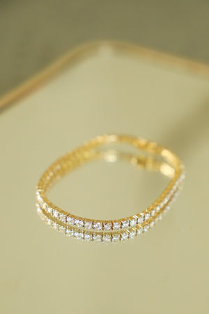 B020 - 14k YG 6.5" Tennis Bracelet w/55 Round Diamonds 1.91cts