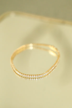 B022 - 14k YG 7" Tennis Bracelet w/98 Diamonds 2.00cts