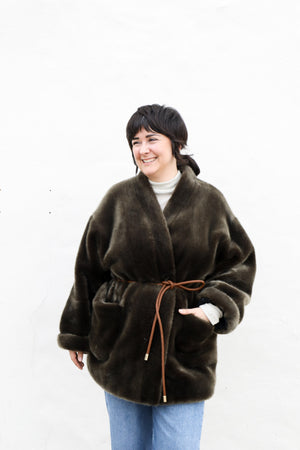 A Point Etc Faux Belted Kimono