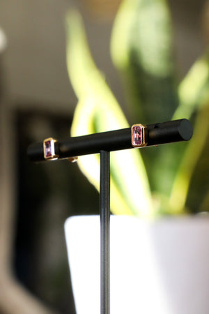 E199 - 14k YG Studs w/2 Pink Sapphires .66cts