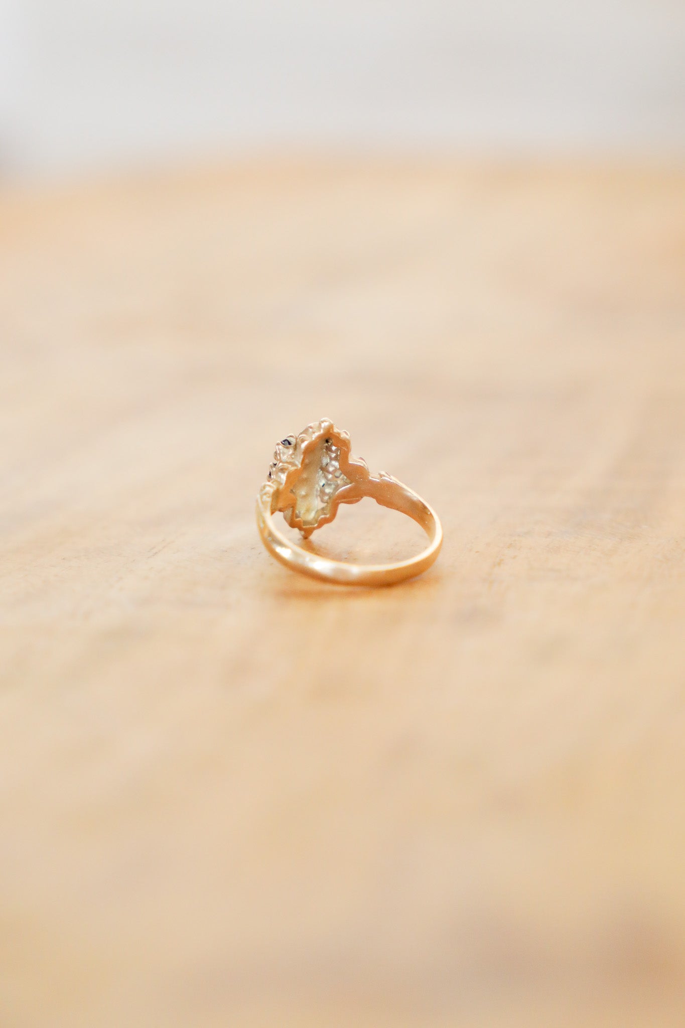 Vintage Victorian 14k YG Sapphire & Seed Pearl Ring (Sz. 5.5)