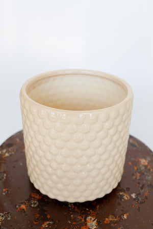 Hobnail Latte Ceramic Pot