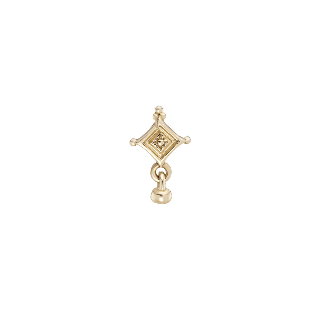 Metier Single 9k Dala Droplet Princess Beaded Stud