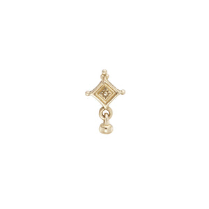 Metier Single 9k Dala Droplet Princess Beaded Stud