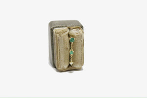 Metier 9k Single Petite Emerald & Diamond Chain Stud