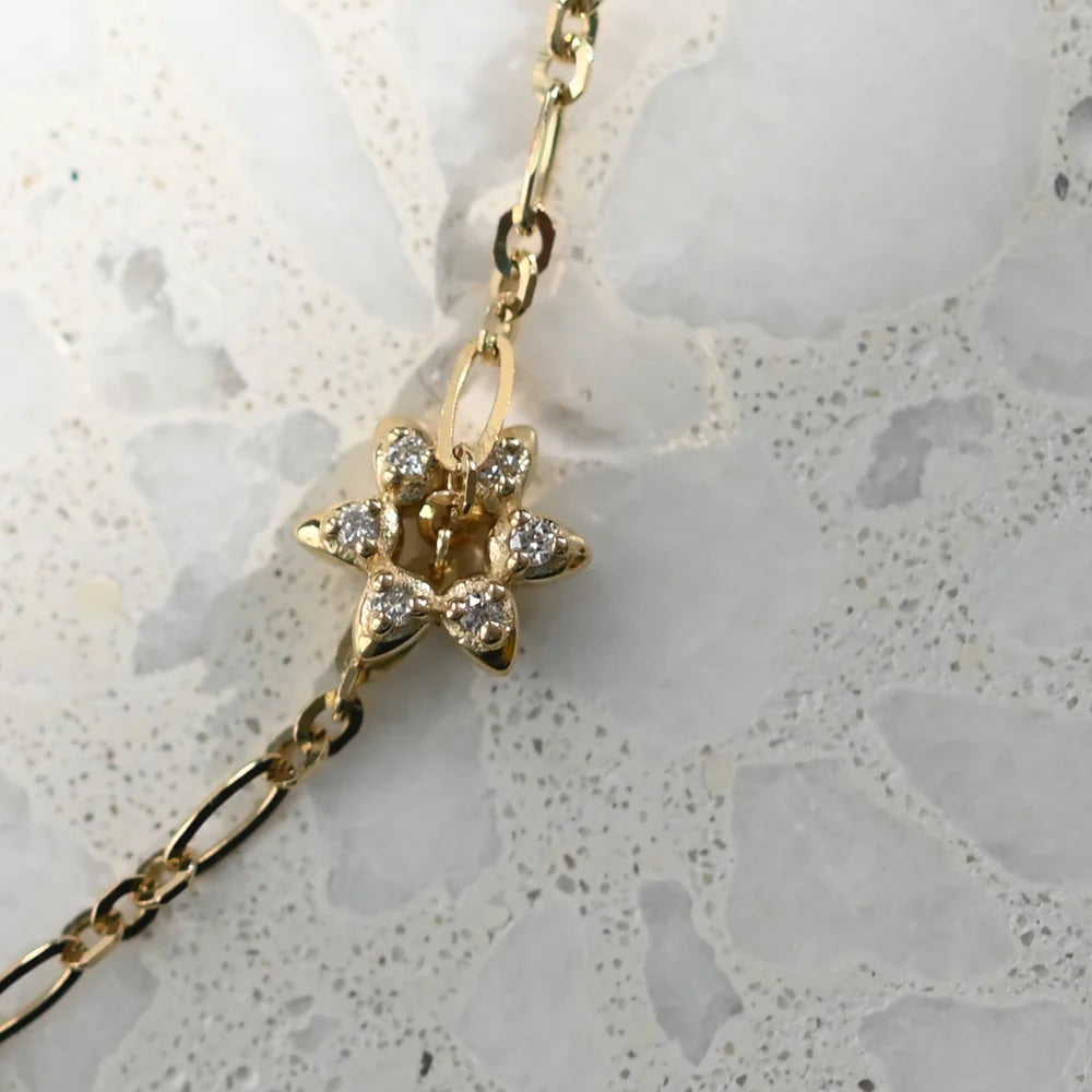 Metier 9k Roma Necklace w/White Diamond Fileuse Pendant