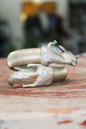 Vintage Silver Stretchy Coil Fox Bangle