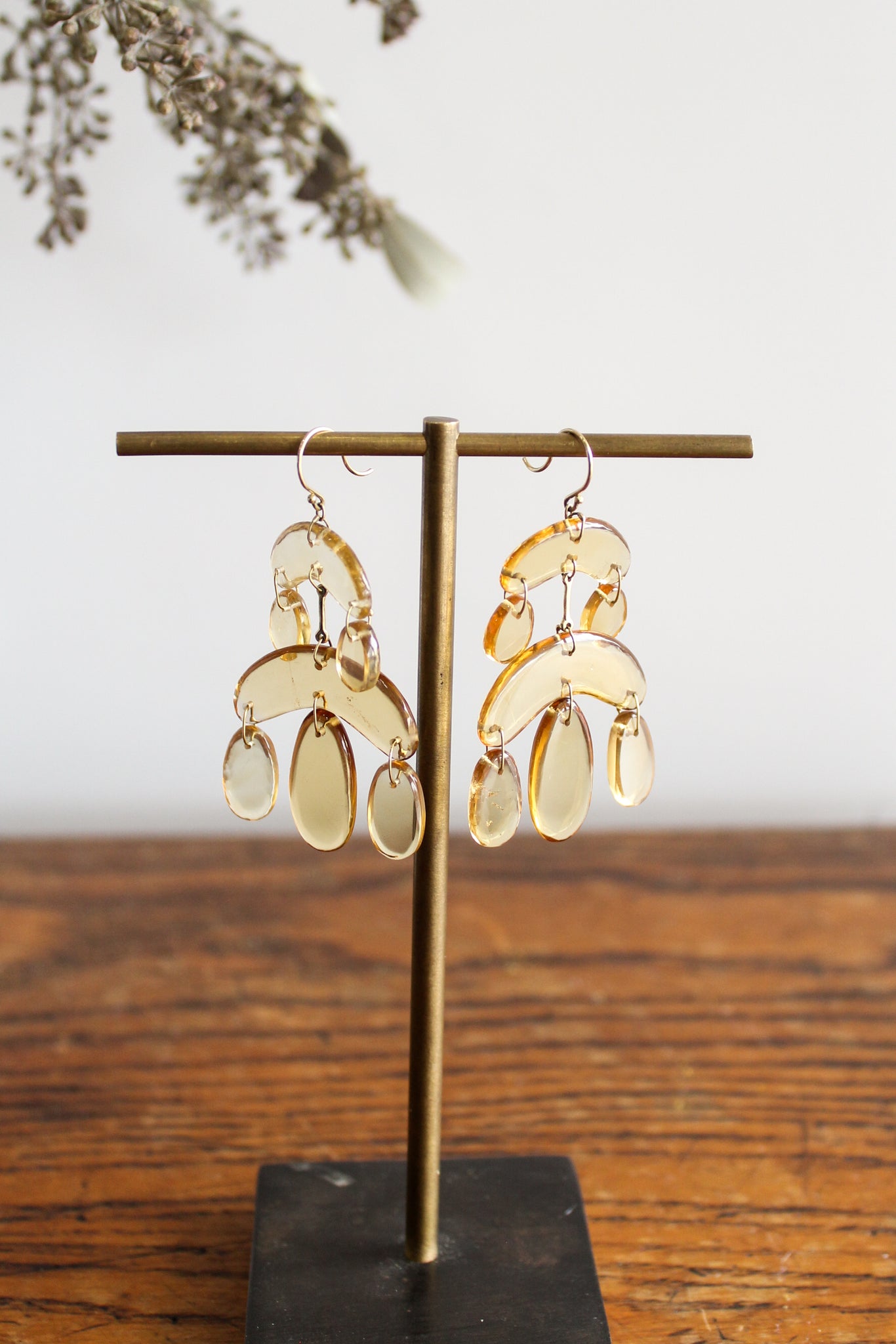 TTT Cut Stone Mini Chandelier Citrine Earrings