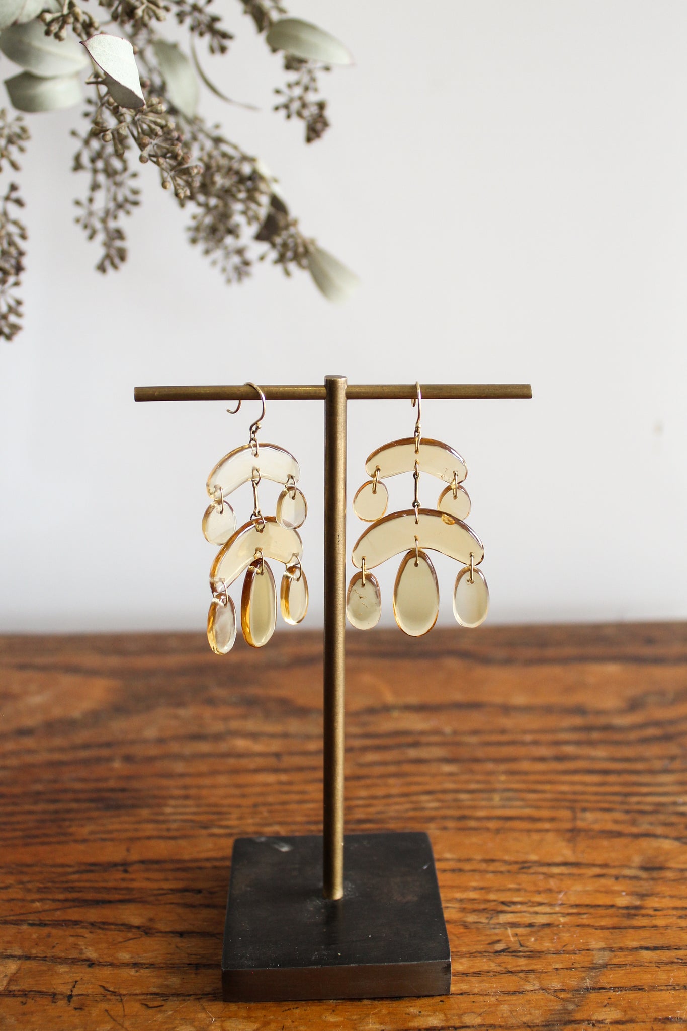 TTT Cut Stone Mini Chandelier Citrine Earrings