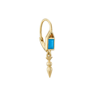 Metier 9k Single AZ Honey Hook Earring w/Turquoise & Citrine