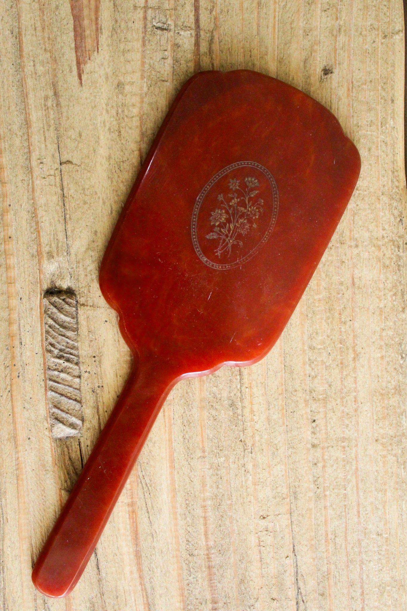 Vintage Butterscotch Celluloid Vanity Mirror