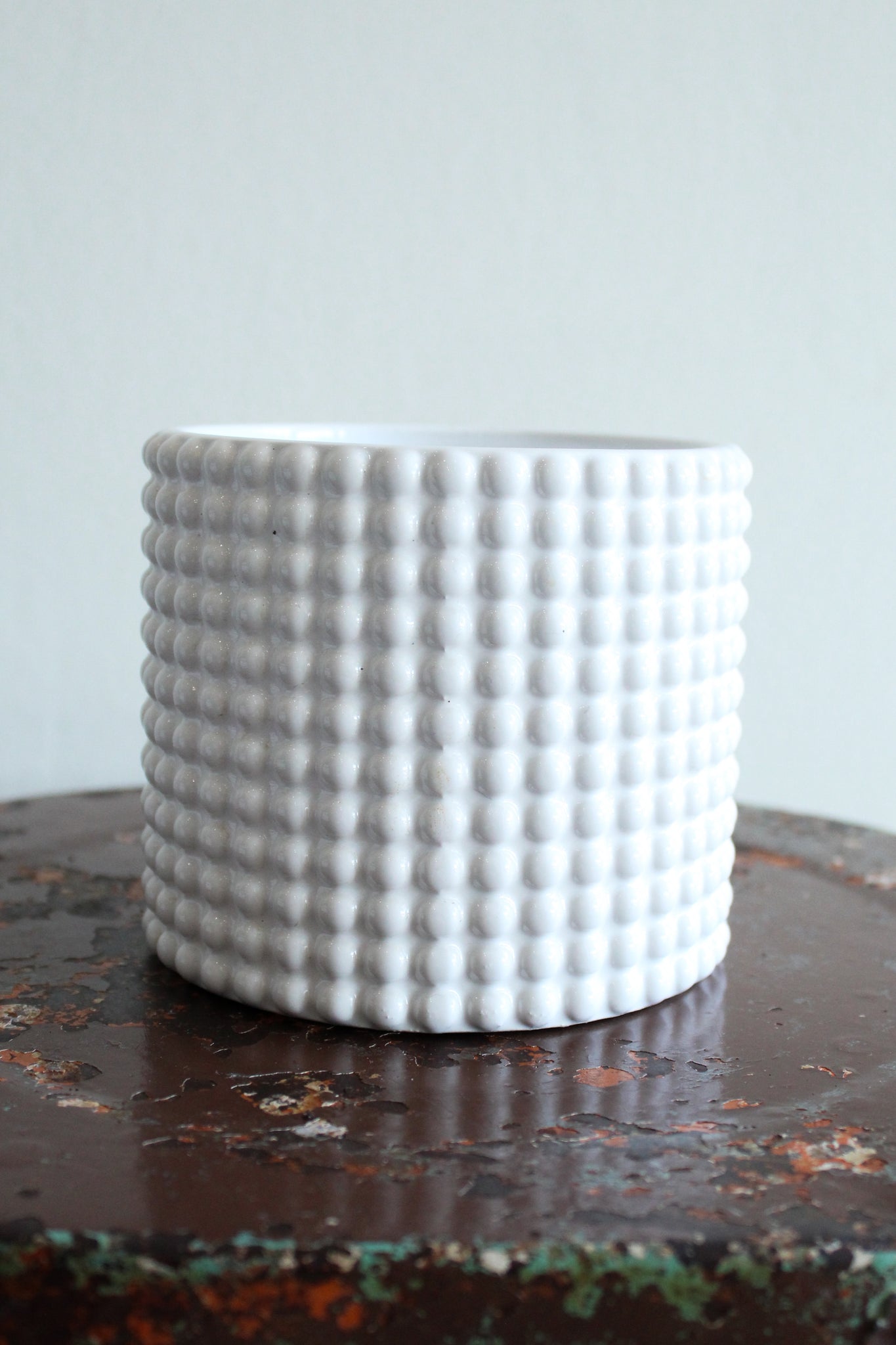 hobnail planter pot White Hobnail Ceramic Planter (Small) – goodcompany.shop