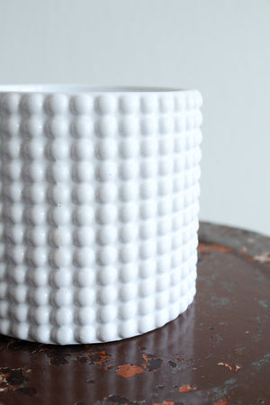 White Hobnail Ceramic Planter (Medium)