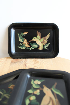 Vintage Handpainted Toleware Tin Trays (s. of 3)