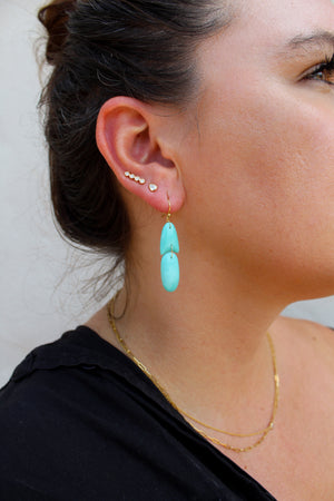 TTT 18k Tiny Turquoise Arrowhead Earrings