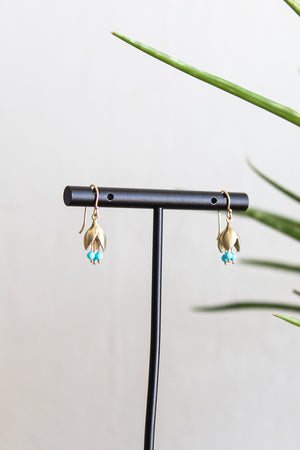Annette Ferdinandsen 14k Allium Bud Earrings w/Turquoise