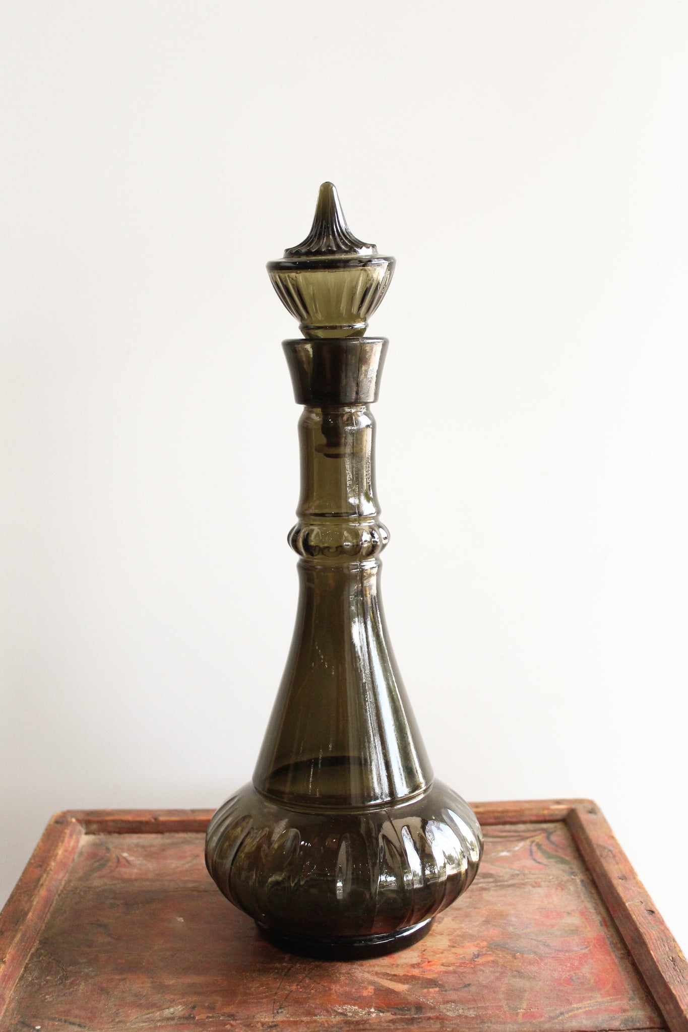 50% Off - Vintage Smoked Glass Moroccan Bottle