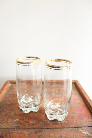 50% Off  - Vintage Gold Rimmed Water Glasses (set/4)