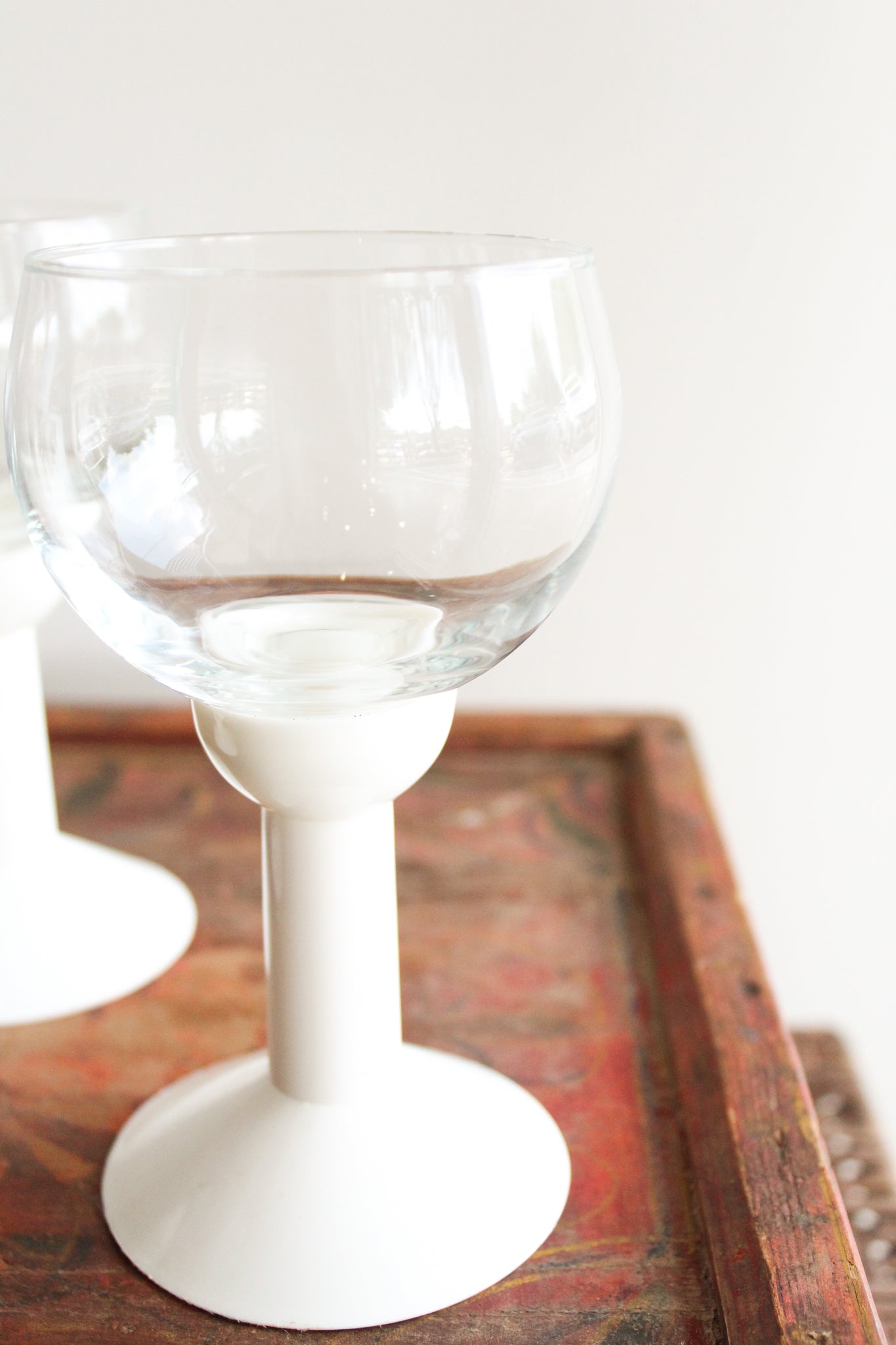 50% Off - Vintage Mod Wine Glasses w/Removable Plastic Stems (s. of 6)
