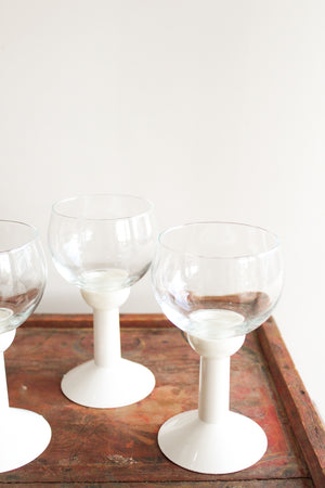 50% Off - Vintage Mod Wine Glasses w/Removable Plastic Stems (s. of 6)