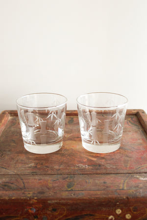 50% Off - Vintage Etched Bamboo Rocks Glasses (set/6)
