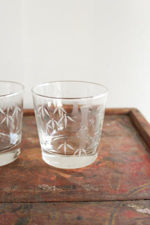 50% Off - Vintage Etched Bamboo Rocks Glasses (set/6)