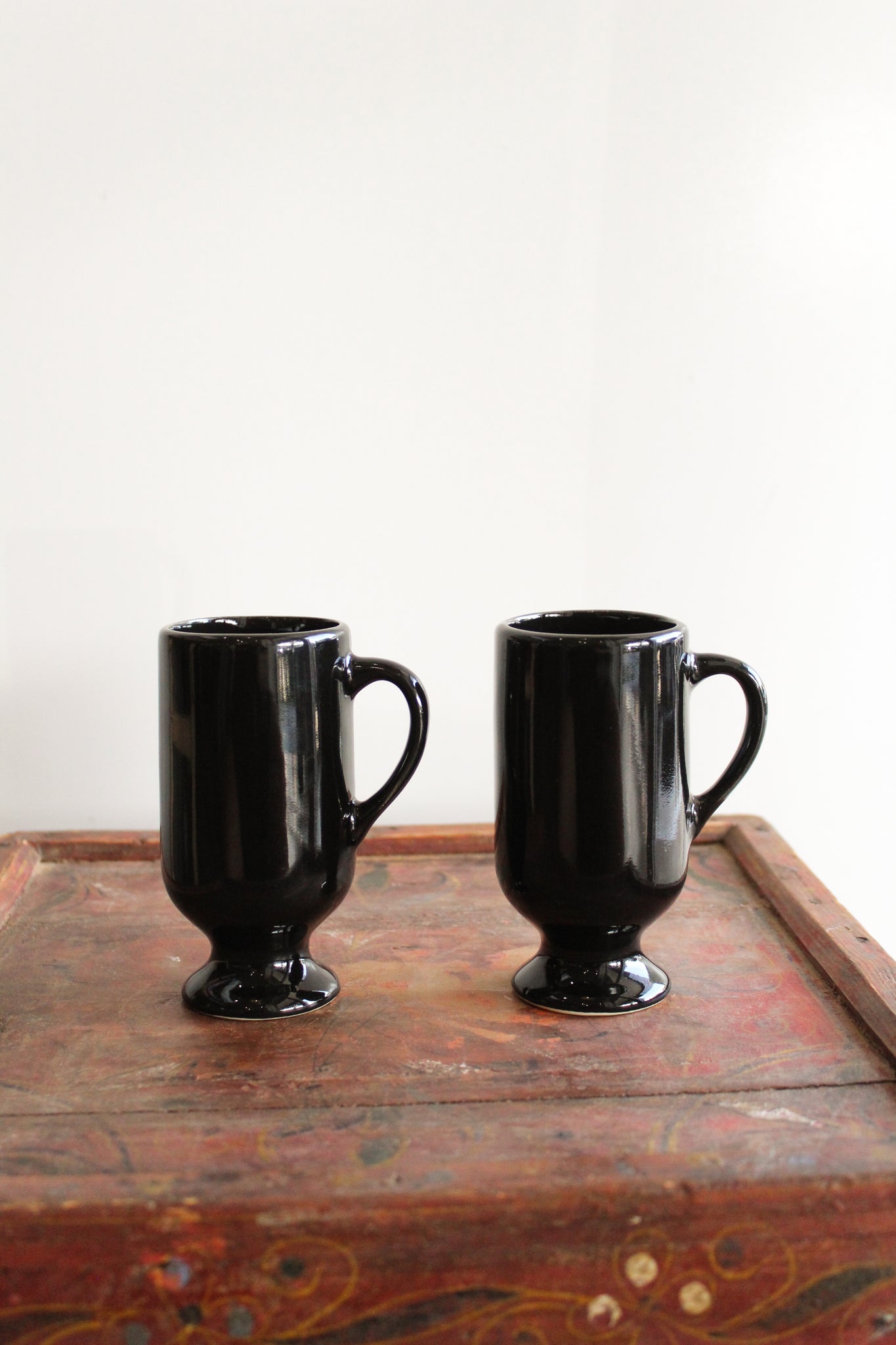 50% Off - Vintage Black Espresso Mugs (set/4)