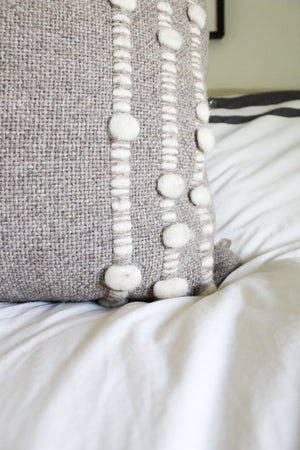 50% Off - Pillow Cover Stripes White/Grey 26"