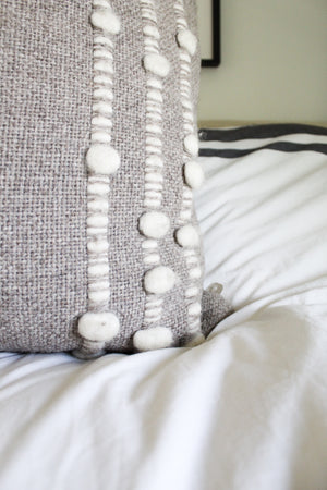 50% Off - Pillow Cover Stripes White/Grey 26"