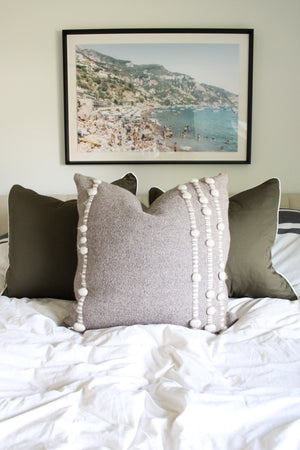 50% Off - Pillow Cover Stripes White/Grey 26"