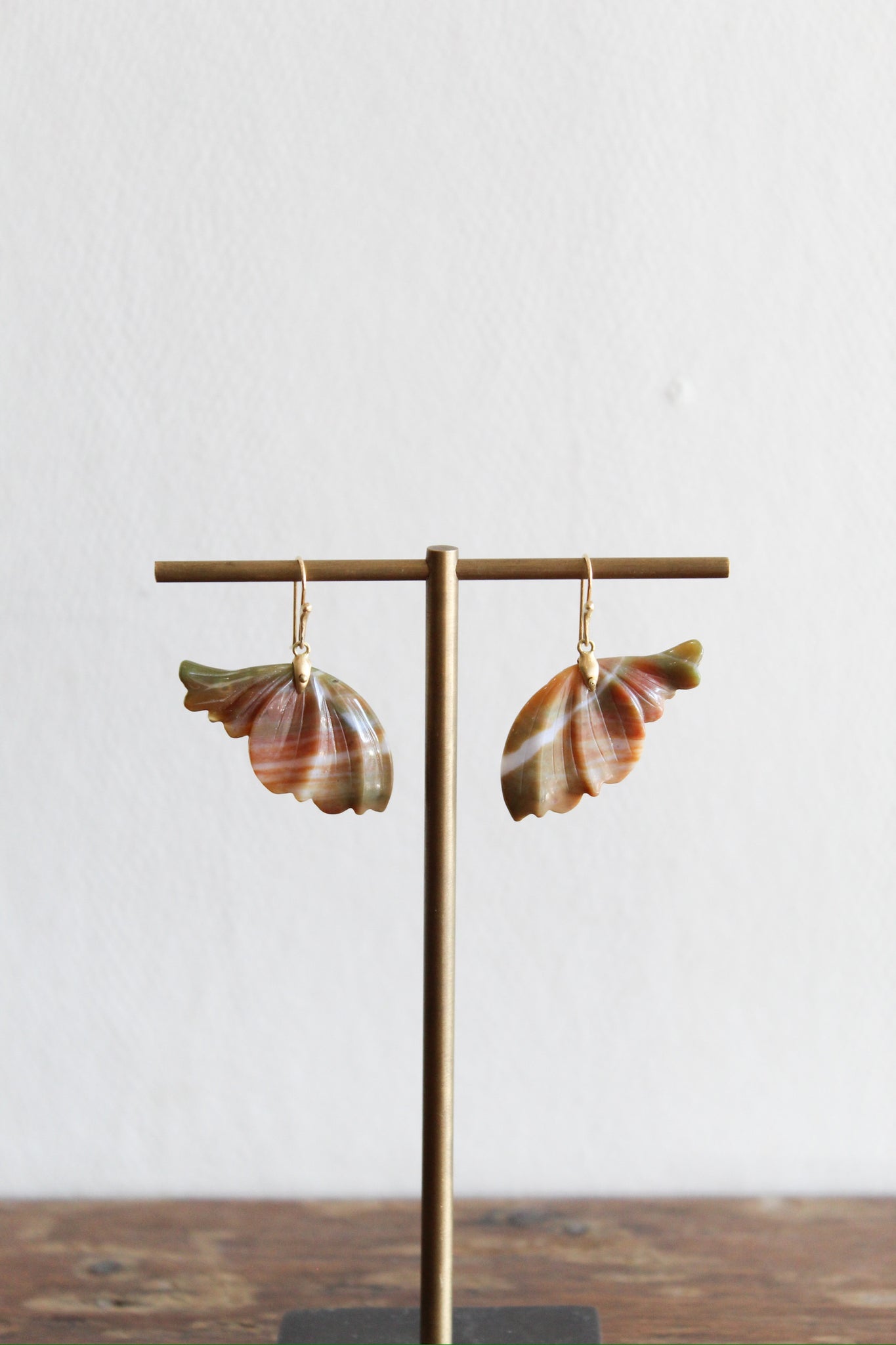 Annette Ferdinandsen Medium 18k Jasper Enchanted Fairy Wing Earrings