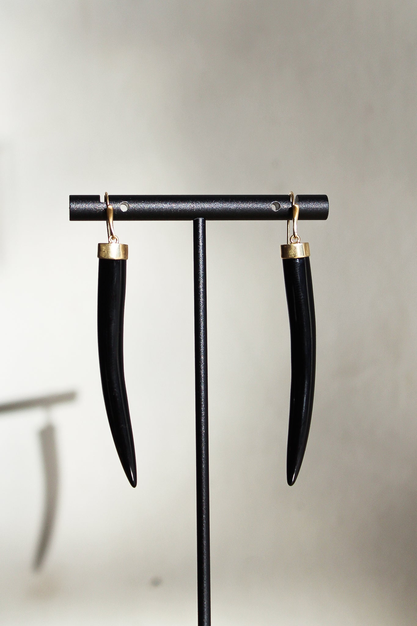 Annette Ferdinandsen 18k Black Onyx Sultan Tusk Earrings