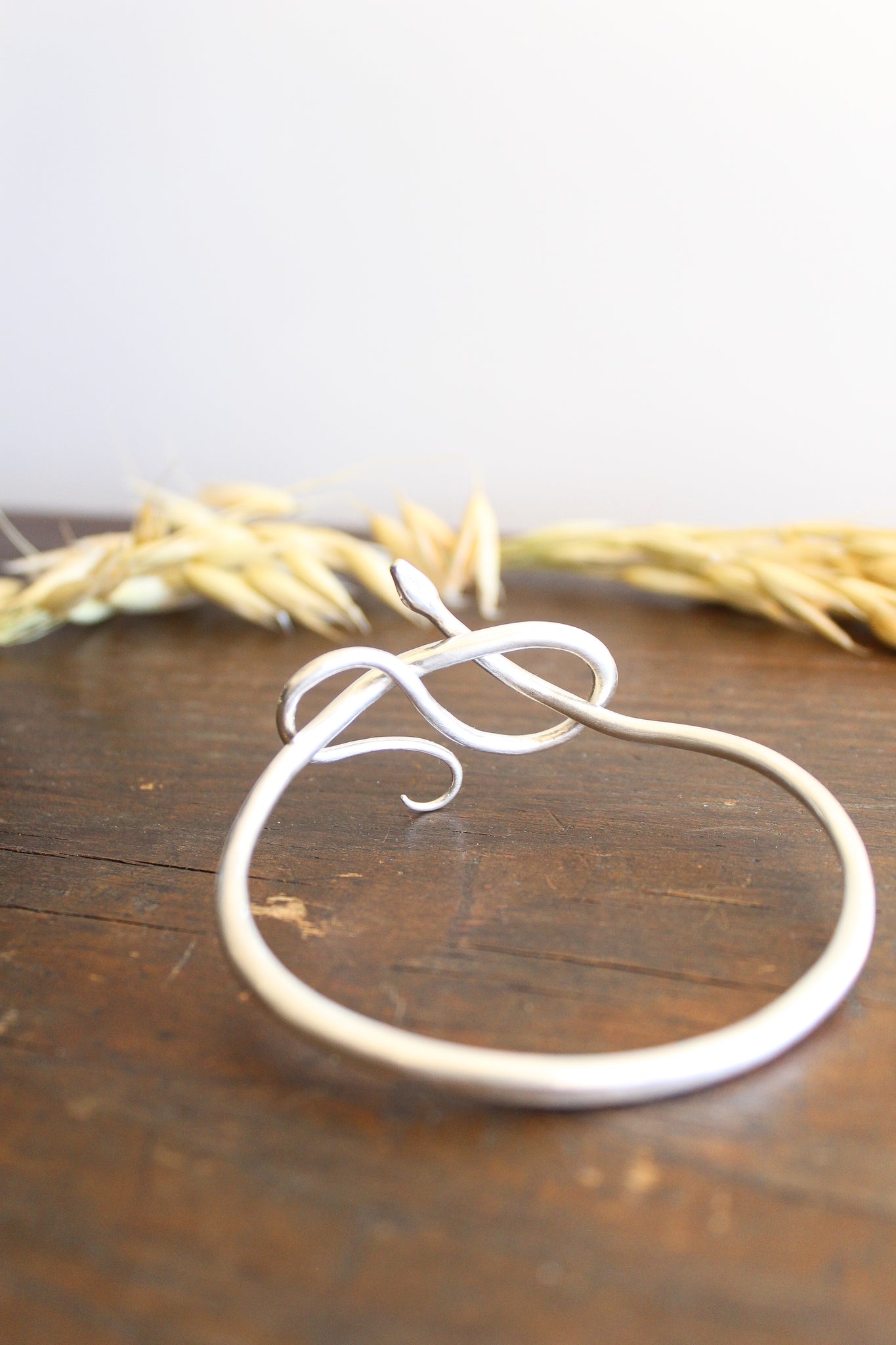 Annette Ferdinandsen SS Serpent Bangle w/Diamond Eyes & Star Set Head