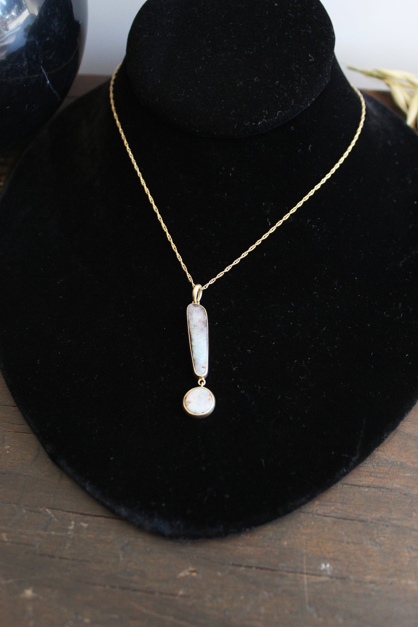 Annette Ferdinandsen 18k "Exclamation" Necklace w/Boulder Opal