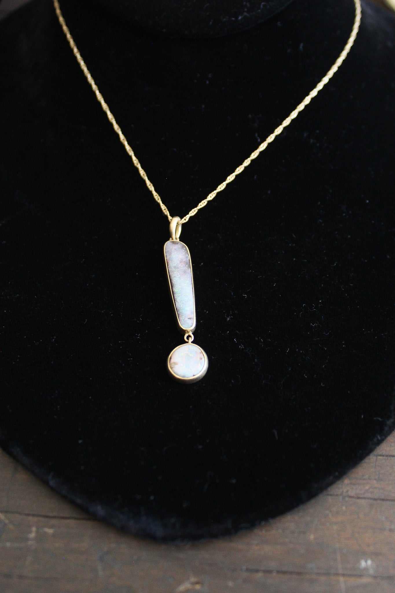 Annette Ferdinandsen 18k "Exclamation" Necklace w/Boulder Opal