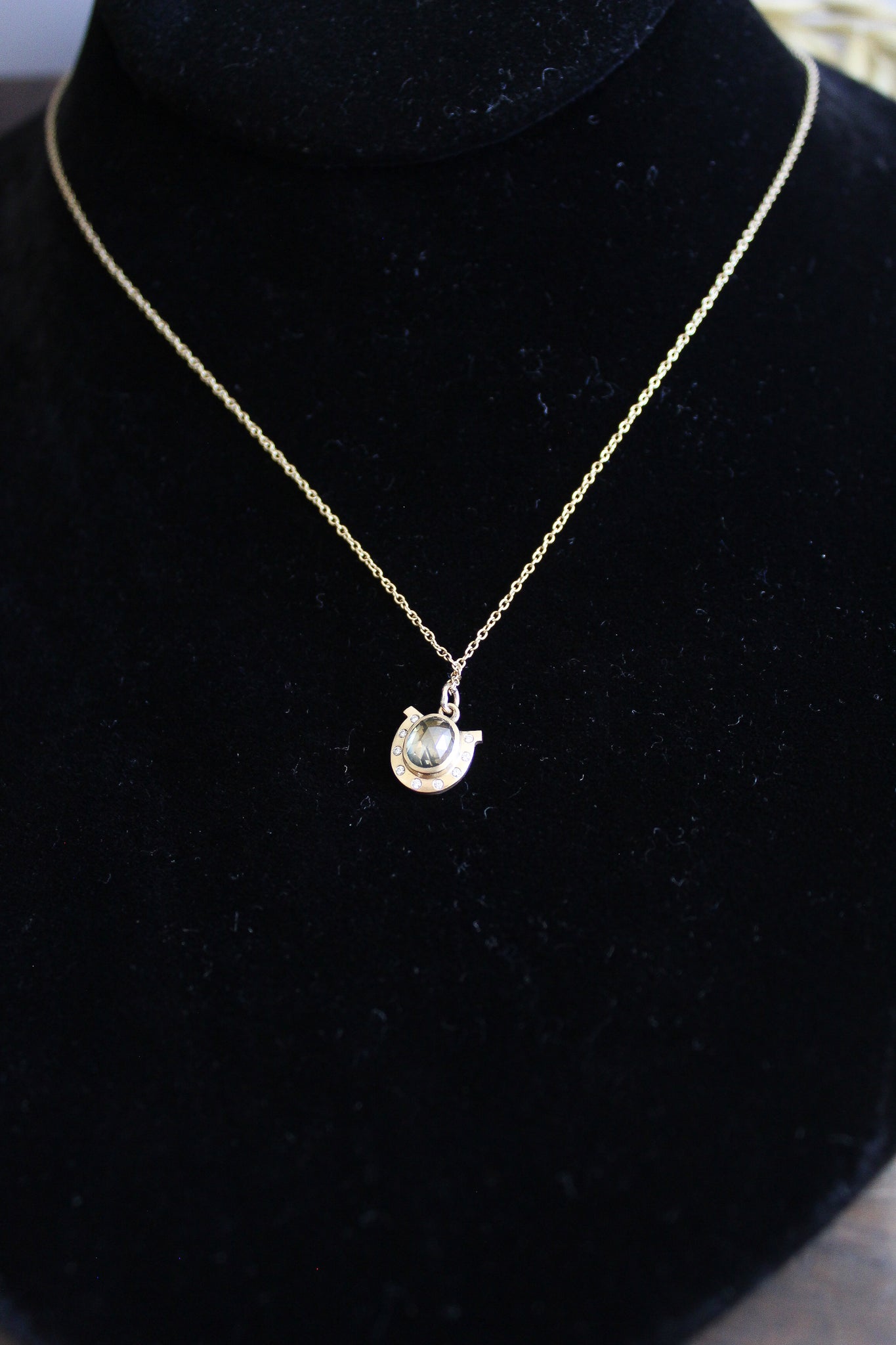 Annette Ferdinandsen Paloma Horseshoe Necklace w/1ct Smoky Diamond & Diamond Accents