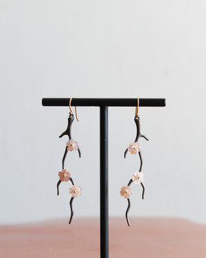 Annette Ferdinandsen Ox SS Blossom Branch Earrings w/Pink MOP & Pearl Blossoms