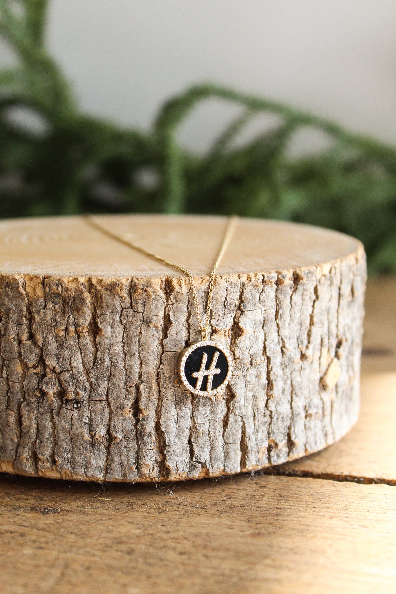 NOUSH Coexist "H" Necklace w/Onyx