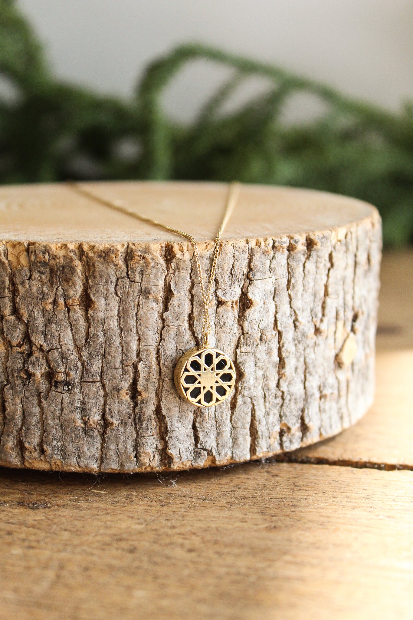 NOUSH Coexist "H" Necklace w/Onyx