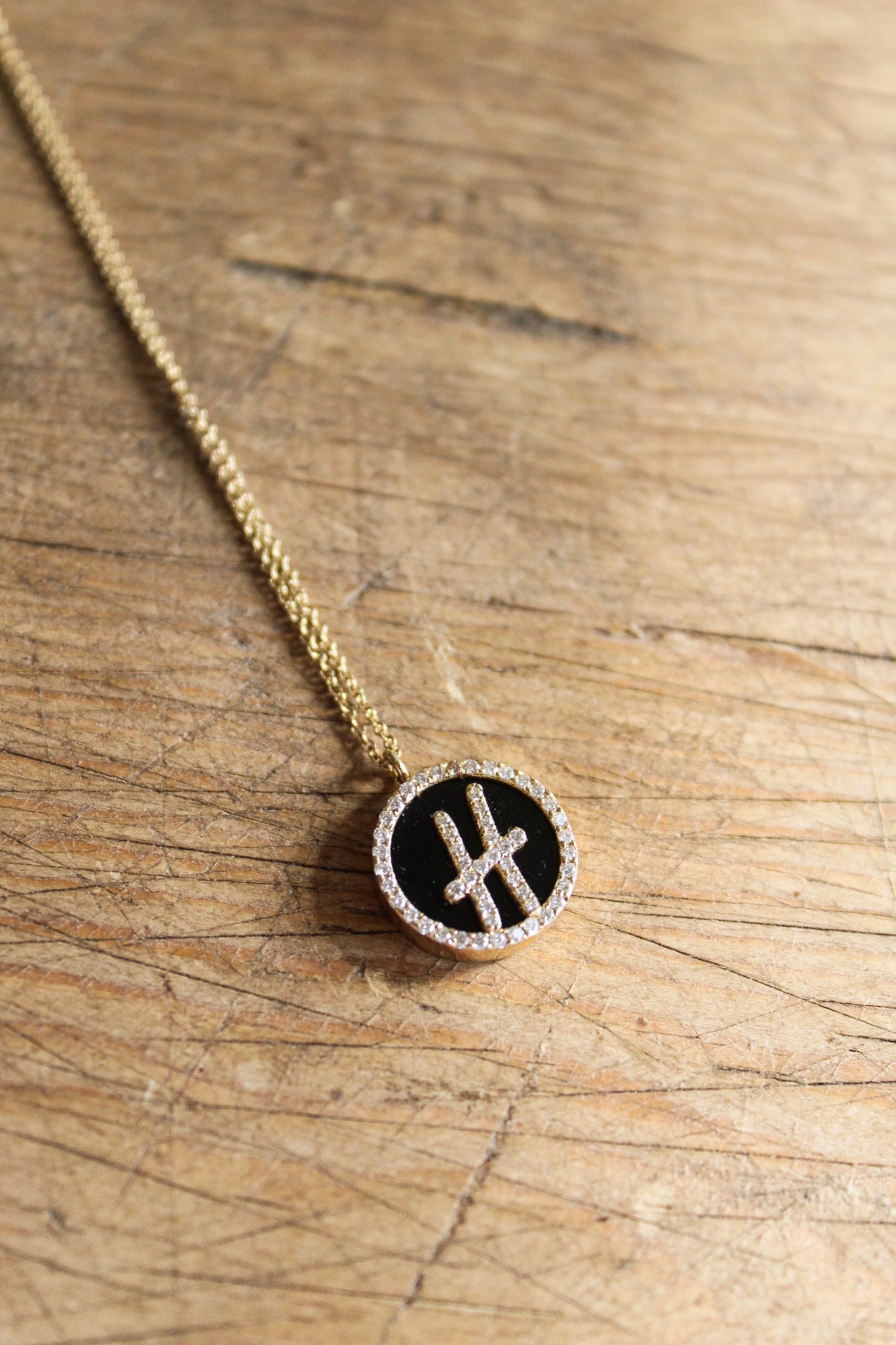 NOUSH Coexist "H" Necklace w/Onyx