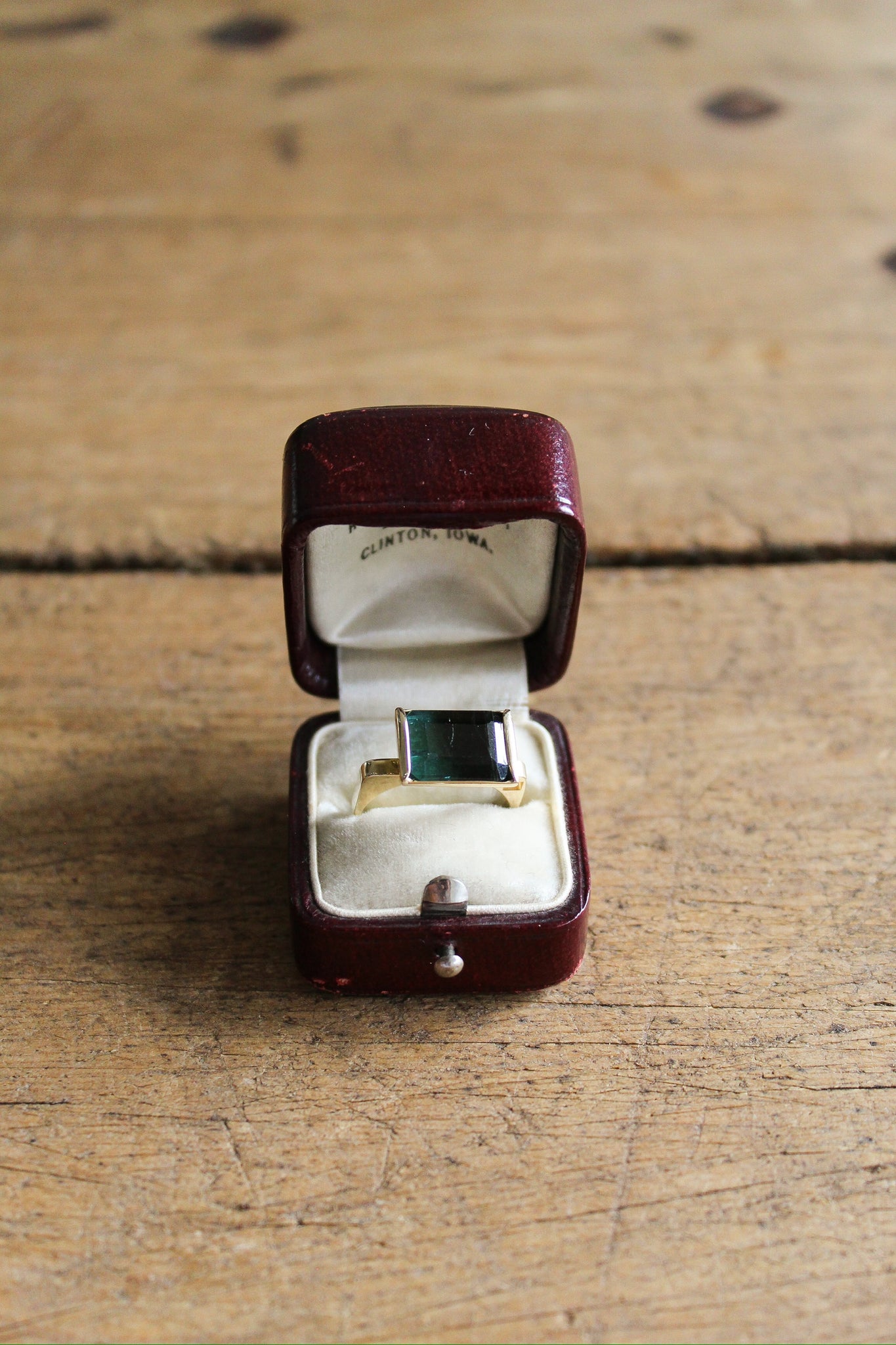 NOUSH 14k YG 6.5 Large Watermelon Tourmaline Ring