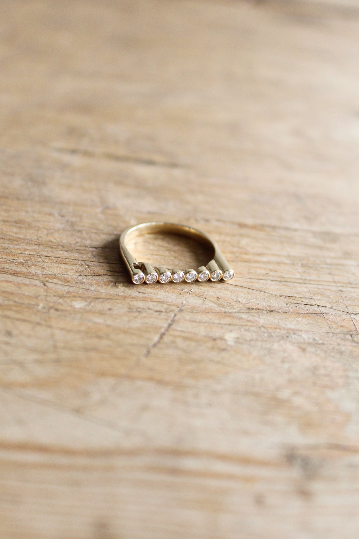 NOUSH - 14k YG 6.5 Linqd Band w/Bezel Pave Diamond