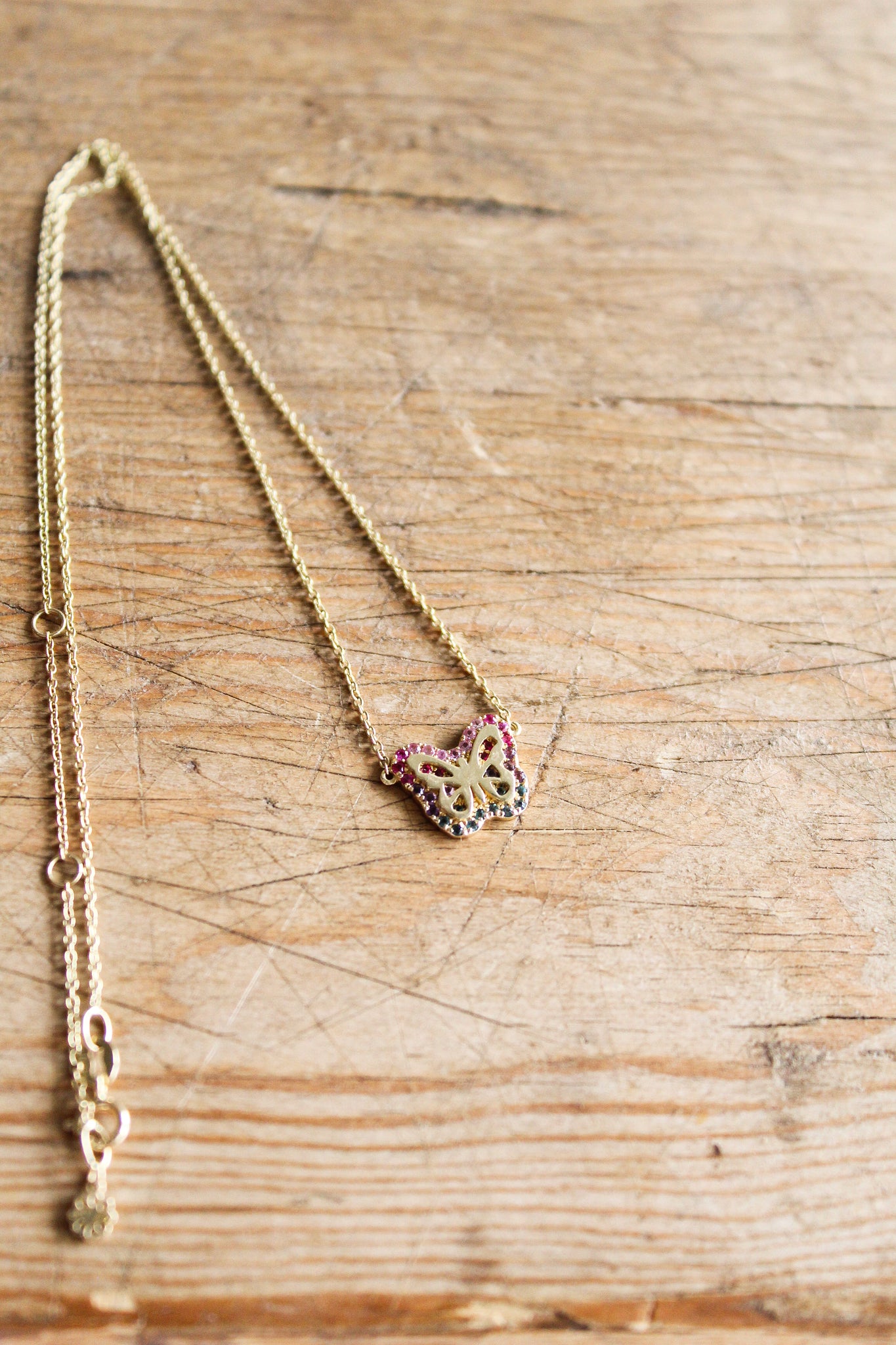 NOUSH Rainbow Butterfly Necklace