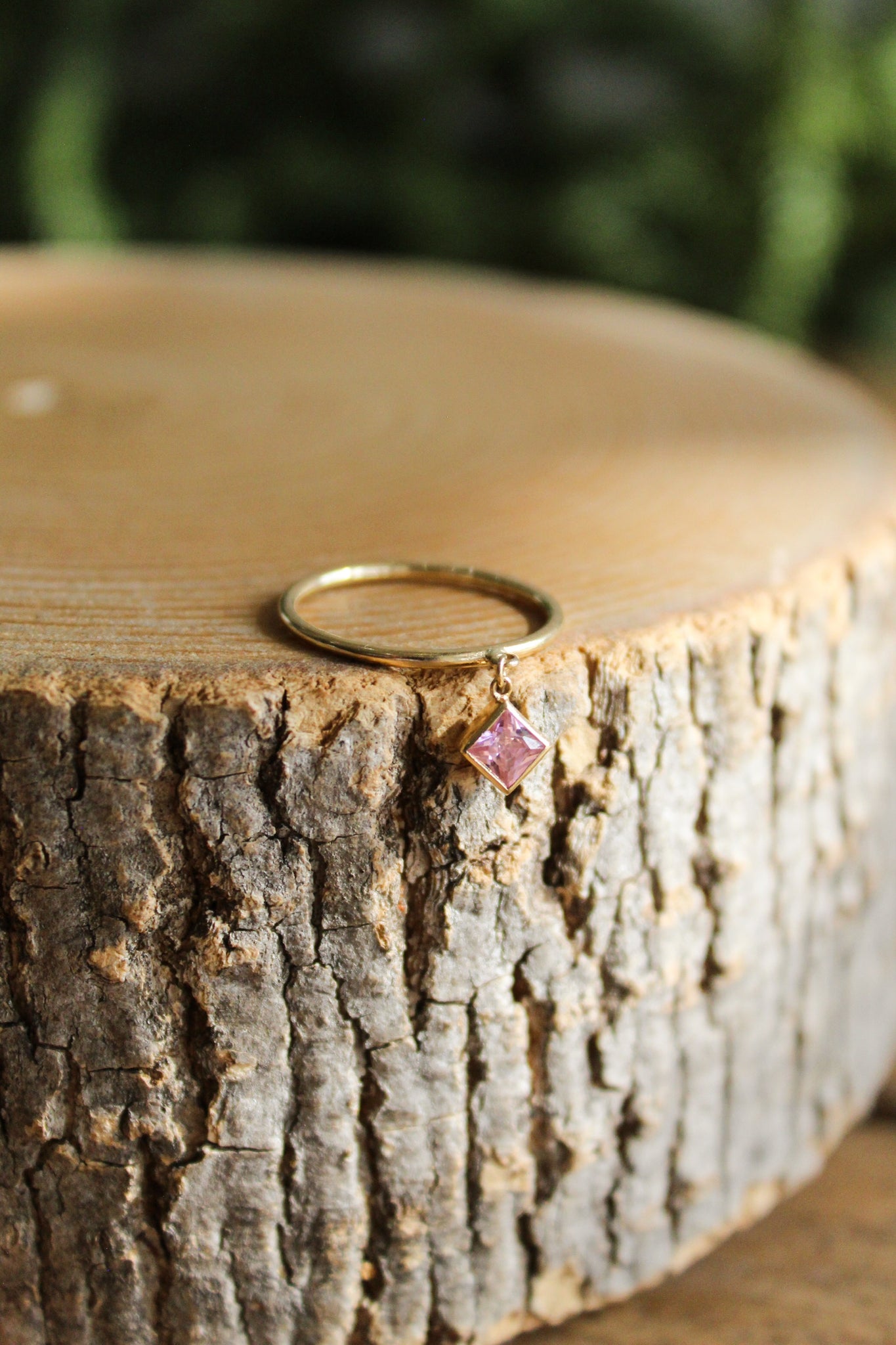 NOUSH Peekaboo Ring w/Princess Stone "A"