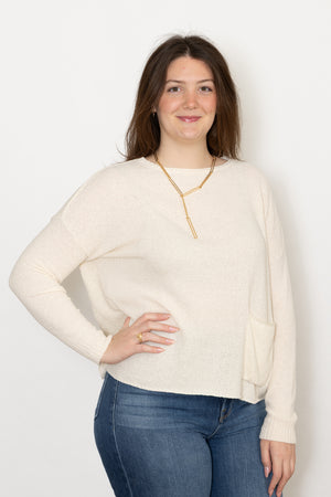 Ma'Ry'Ya Boat Neck Boucle Pullover