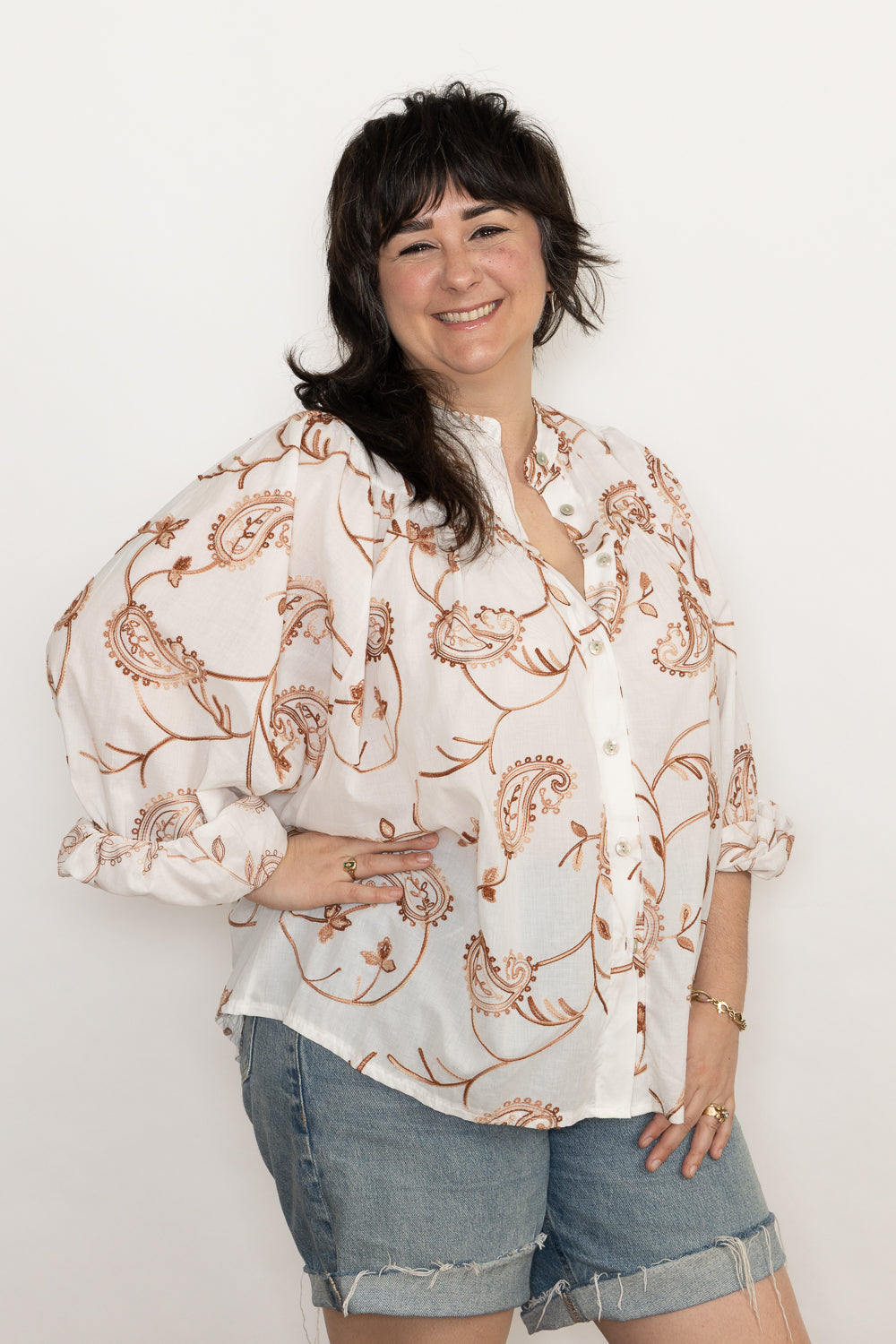 Colibri Embroidered Button Down