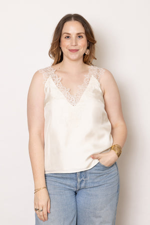 ROHE V-Neck Silk Lace Top