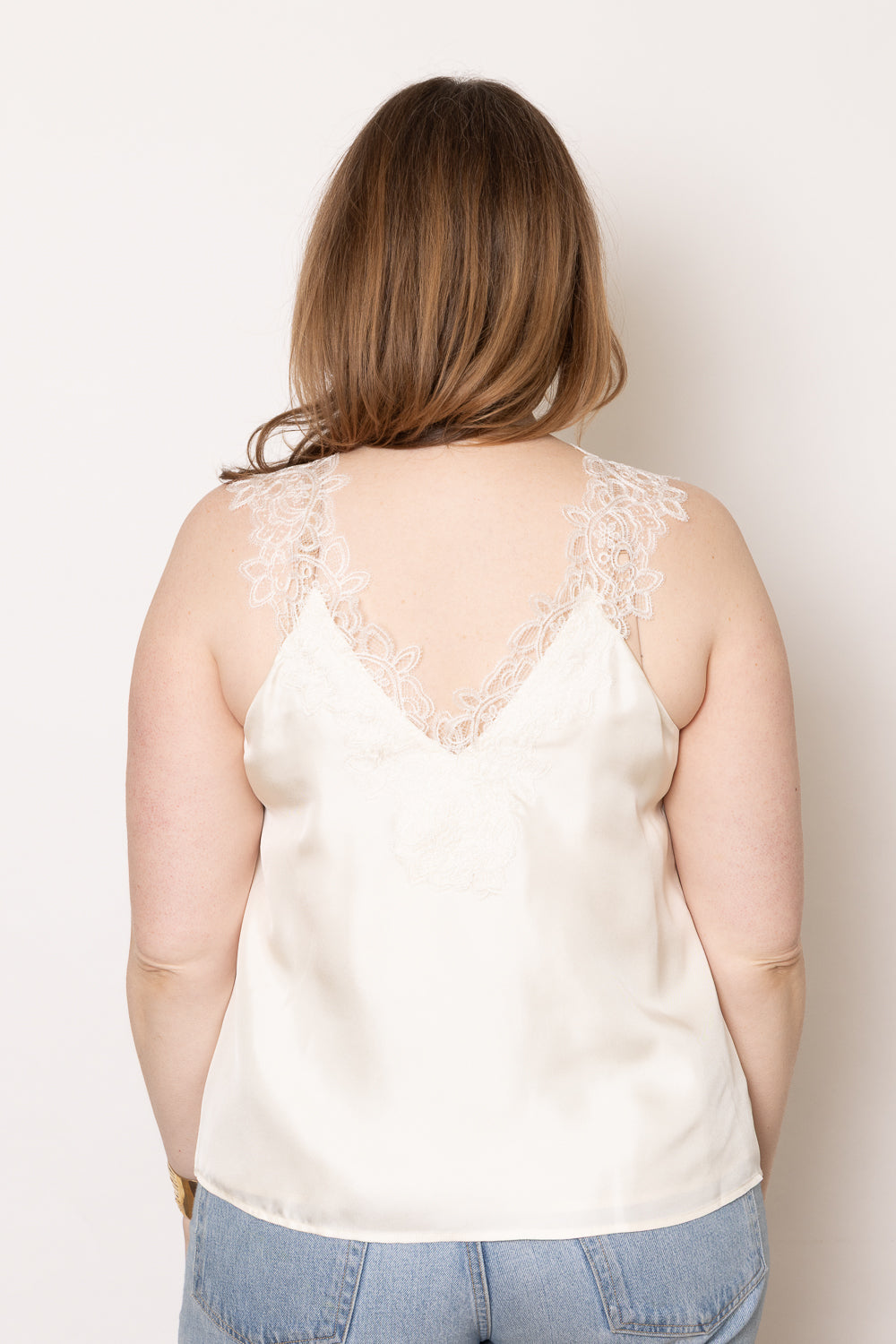 ROHE V-Neck Silk Lace Top