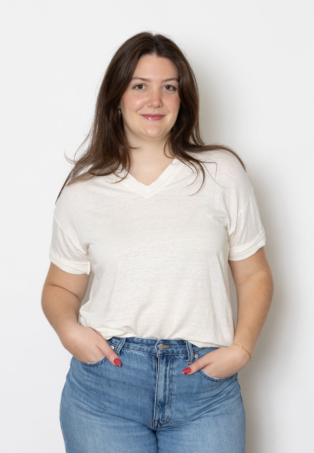 Ma'Ry'Ya Linen V-Neck Tee